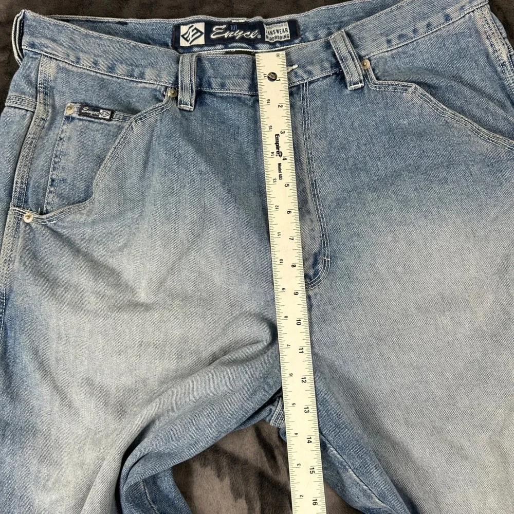 Enyce Denim Carpenter Shorts Mens 36 Light Blue Y2K Baggy Hip Hop 101 Utility